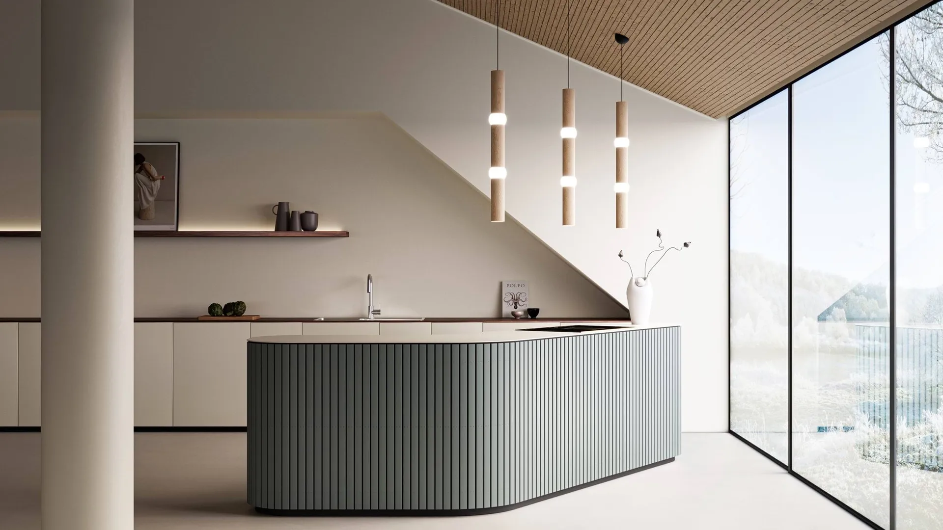 Lightbone pendel, Large 83,6 cm, natural oak Oblure