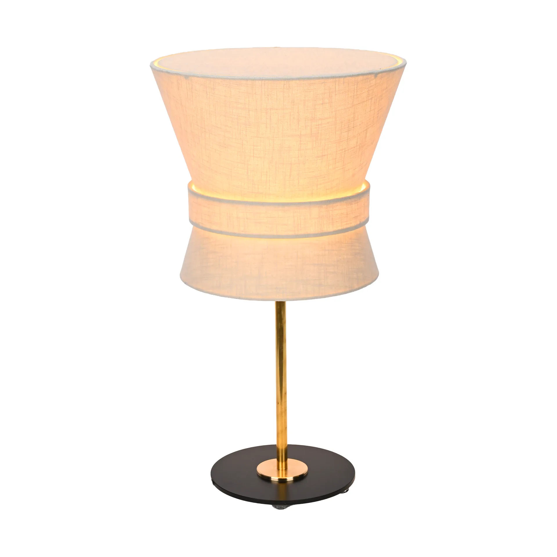 Bow bordslampa, Rå mässing-cream white, small 50 cm Örsjö Belysning
