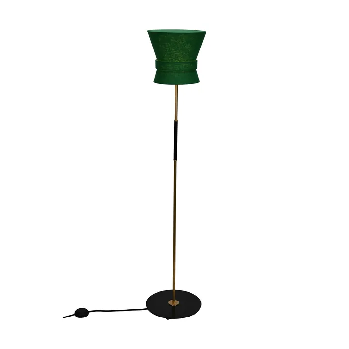 Bow golvlampa - Rå mässing-emerald green, small 147 cm - Örsjö Belysning