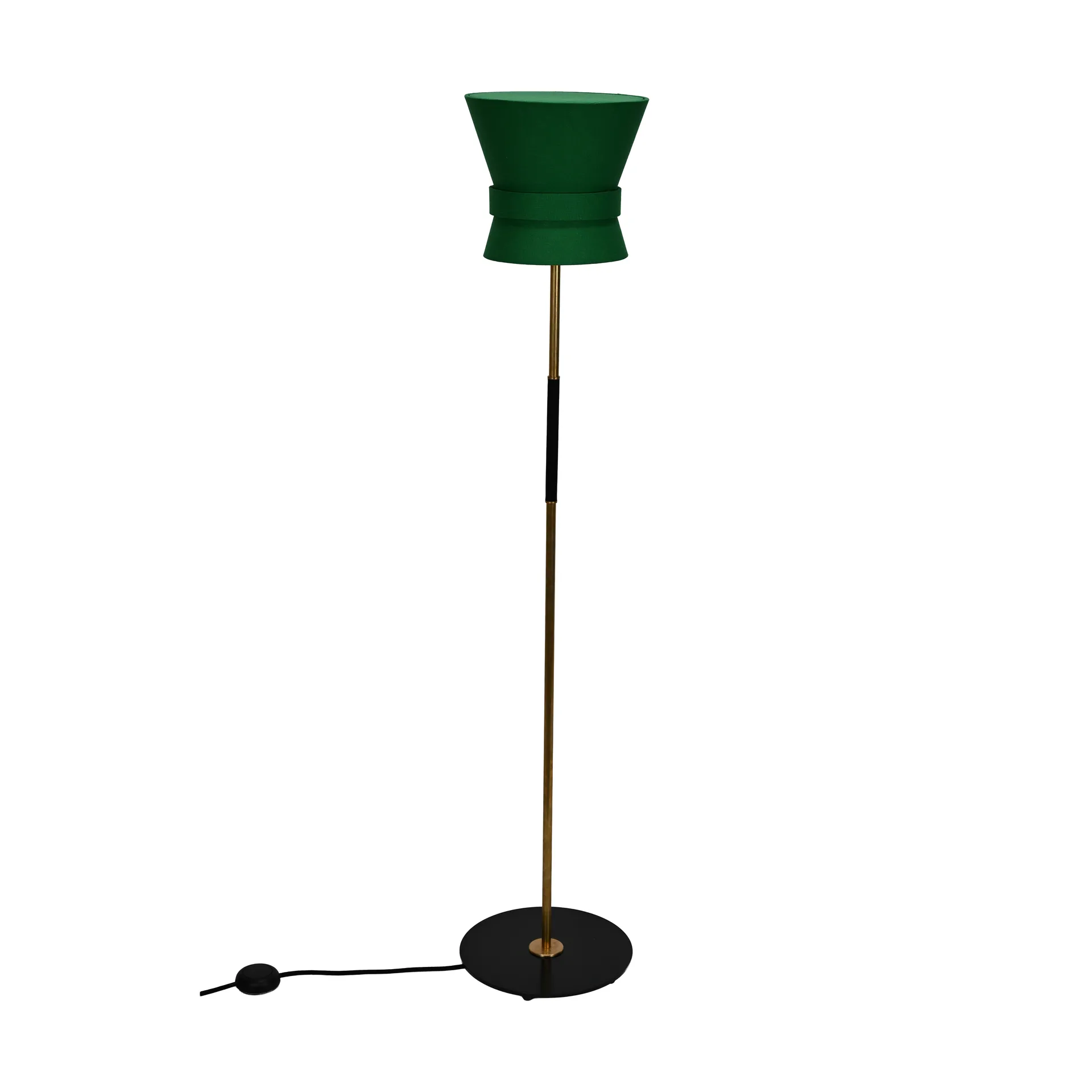 Bow golvlampa, Rå mässing-emerald green, small 147 cm Örsjö Belysning
