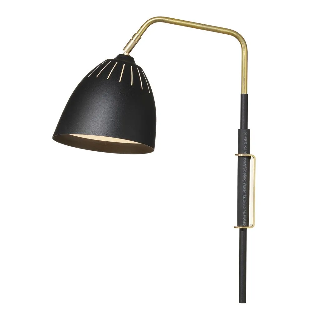 Lean vägglampa, svart Örsjö Belysning