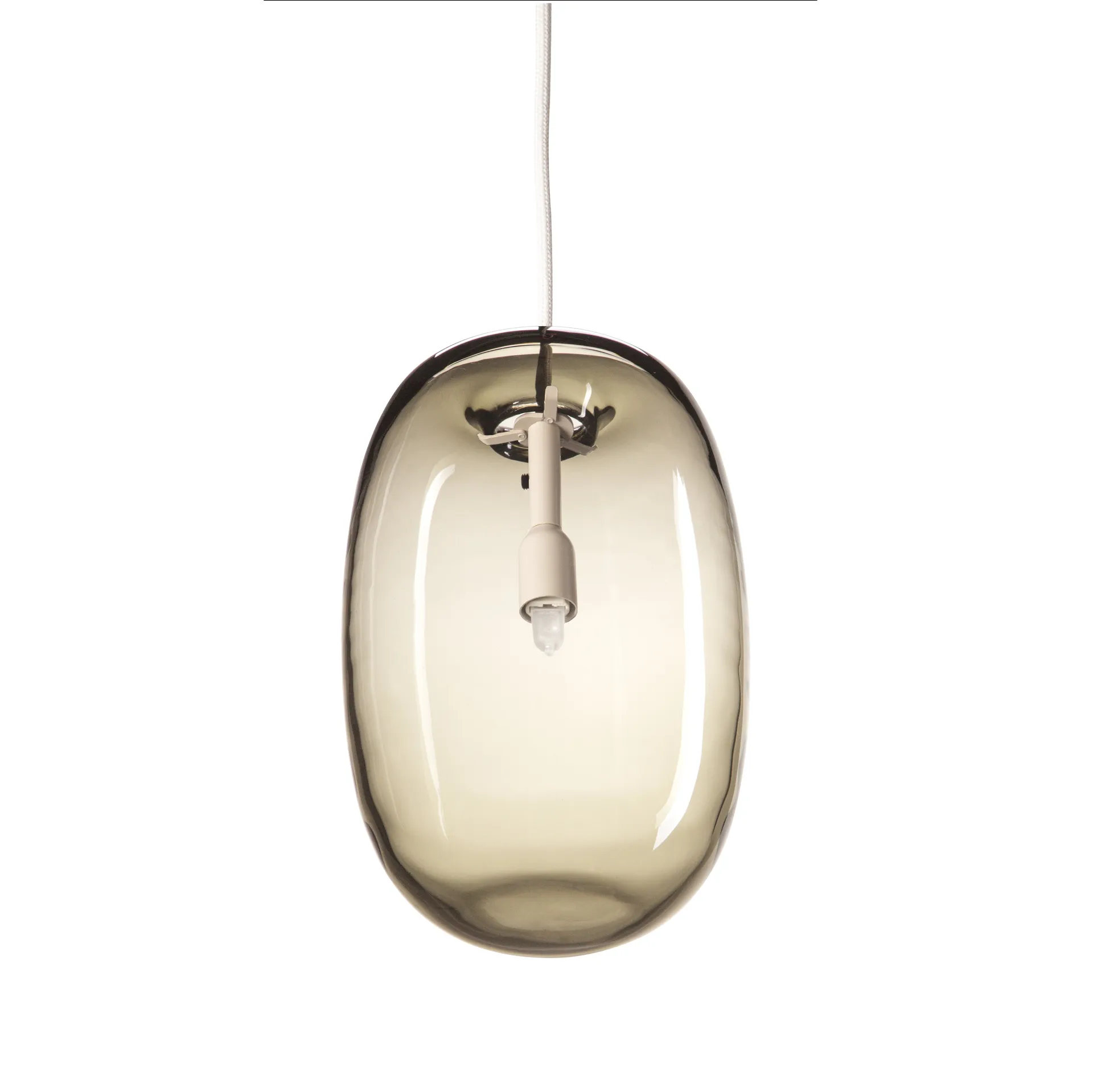 Pebble taklampa avlång, varmgrå-glas Örsjö Belysning