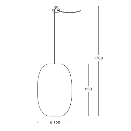 Pebble taklampa avlång, varmgrå-glas Örsjö Belysning