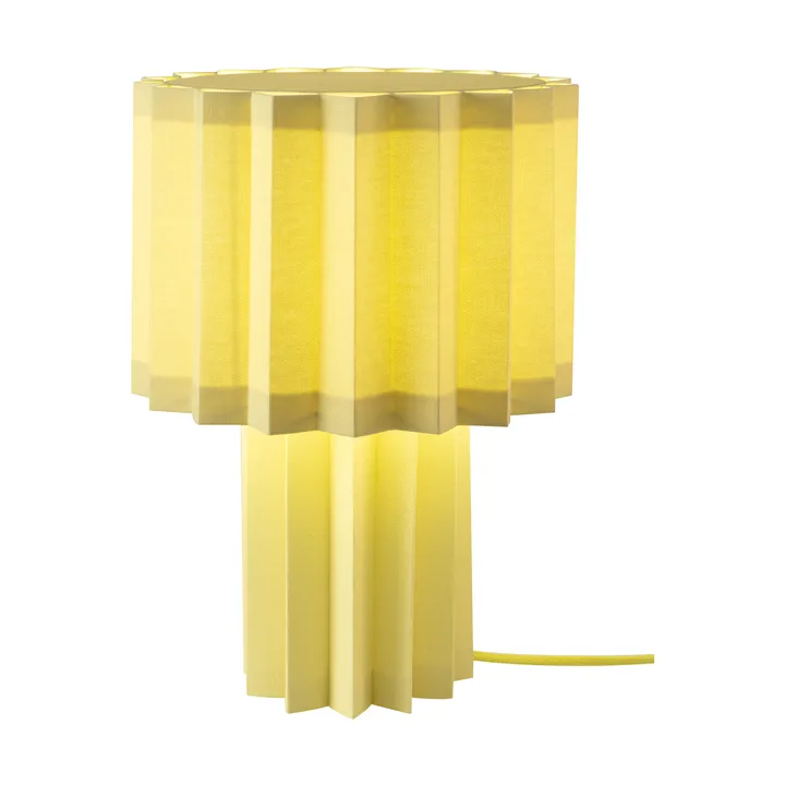 Plissé bordslampa textil - Gul - Örsjö Belysning