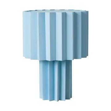 Plissé bordslampa textil - Ljusblå - Örsjö Belysning