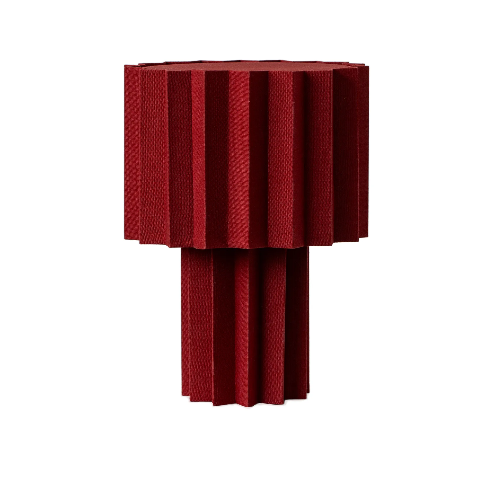 Plissé bordslampa textil, Röd Örsjö Belysning