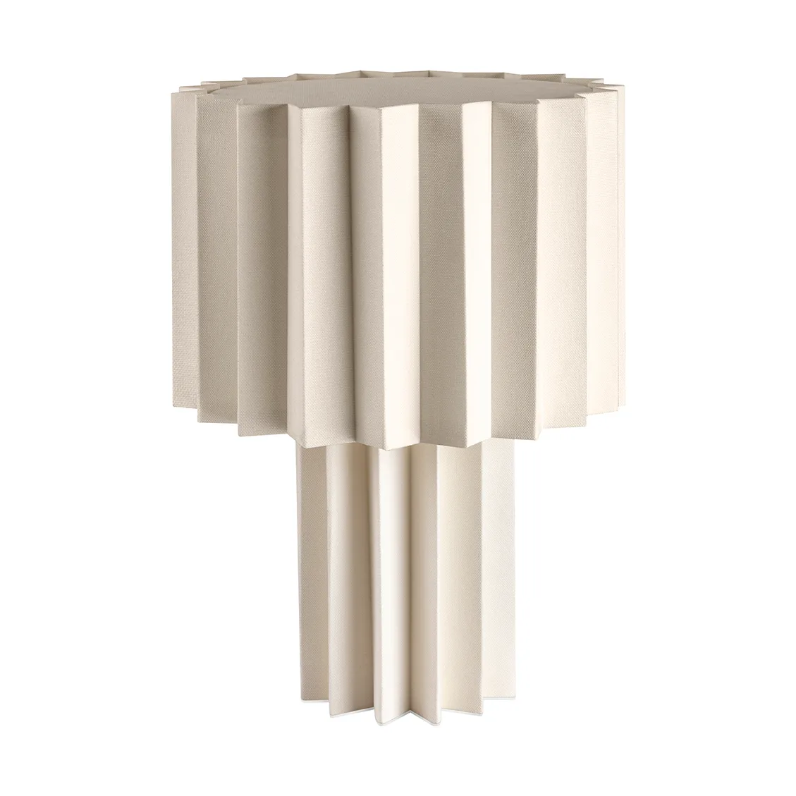 Plissé bordslampa textil, Vit Örsjö Belysning