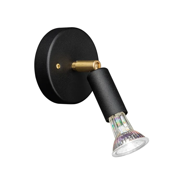 Star 1 vägglampa/taklampa - svart, med kopplingshus - Örsjö Belysning
