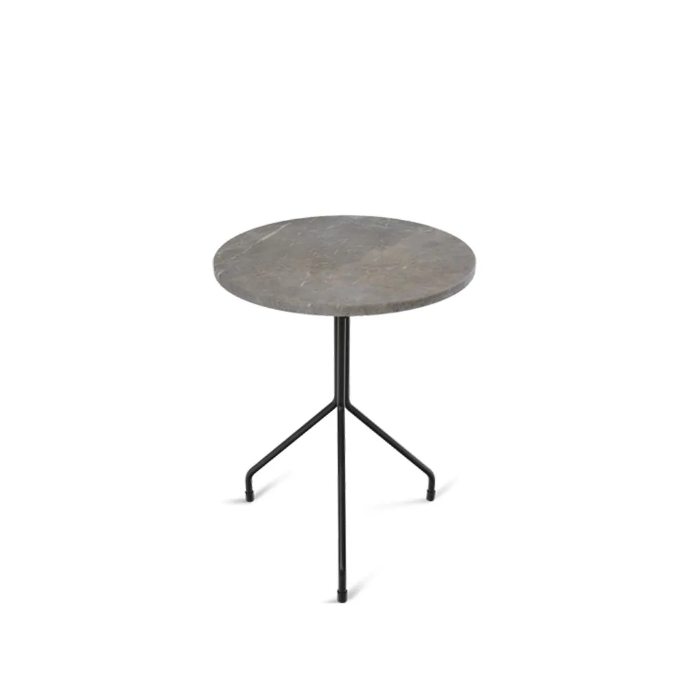 All For One sidobord, Grey marble-black, Ø50 cm OX Denmarq