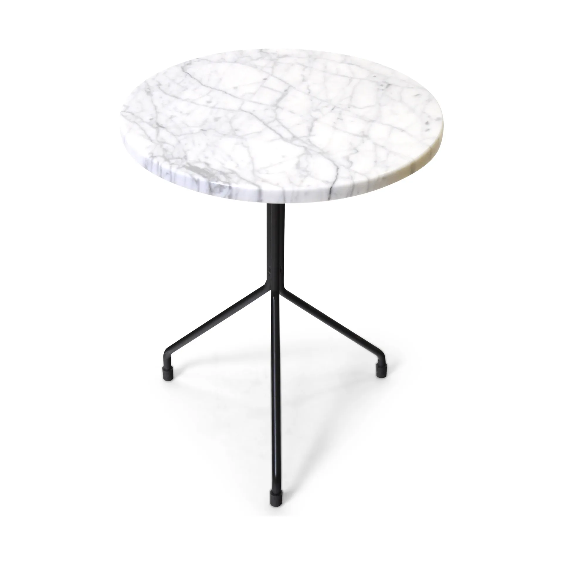 All For One sidobord, White carrara-black, Ø40 cm OX Denmarq