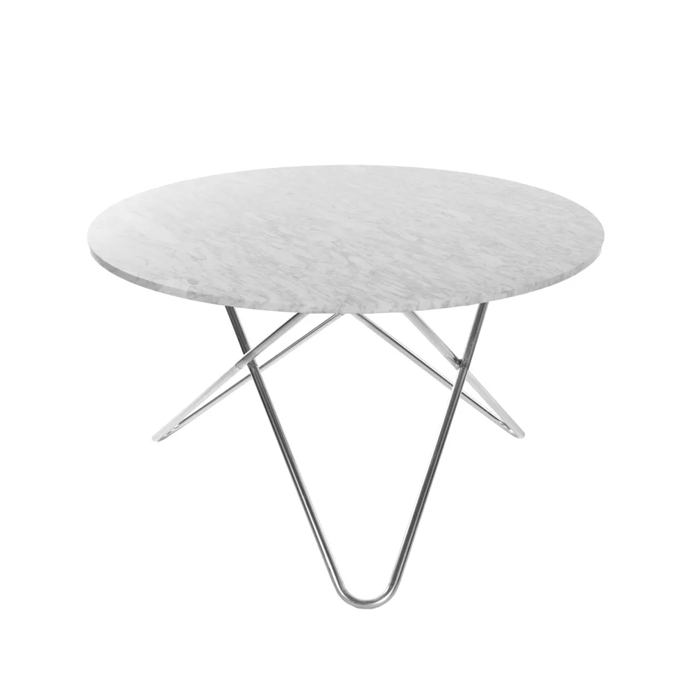 Big O Table matbord, Marmor carrara, rostfritt stativ OX Denmarq