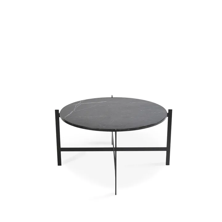 Deck soffbord - marmor svart, svart stativ - OX Denmarq