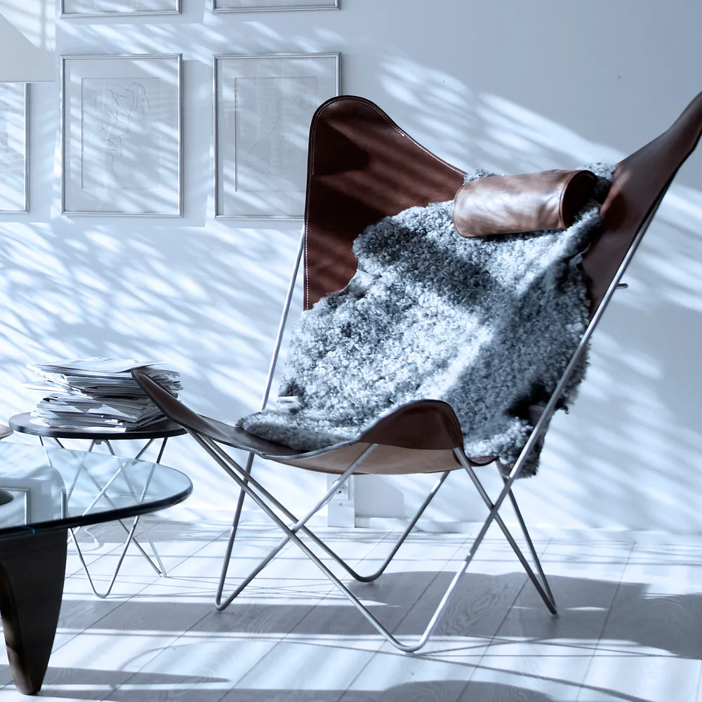 KS Chair fladdermusfåtölj, Läder nature, svart stativ OX Denmarq