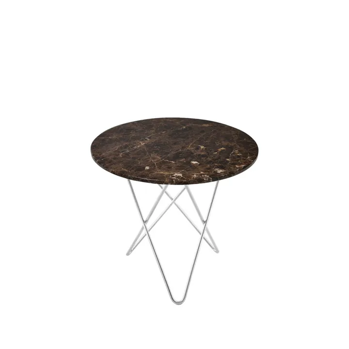 Mini O Table soffbord - marmor brun, rostfritt stativ - OX Denmarq
