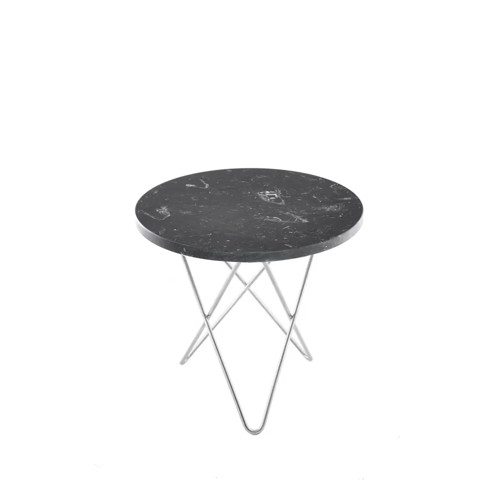 Mini O Table soffbord, Marmor marquina, rostfritt stativ OX Denmarq