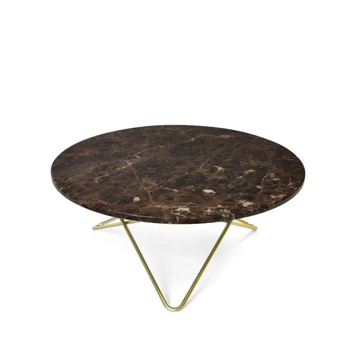 O Table soffbord - marmor brun, mässingstativ - OX Denmarq