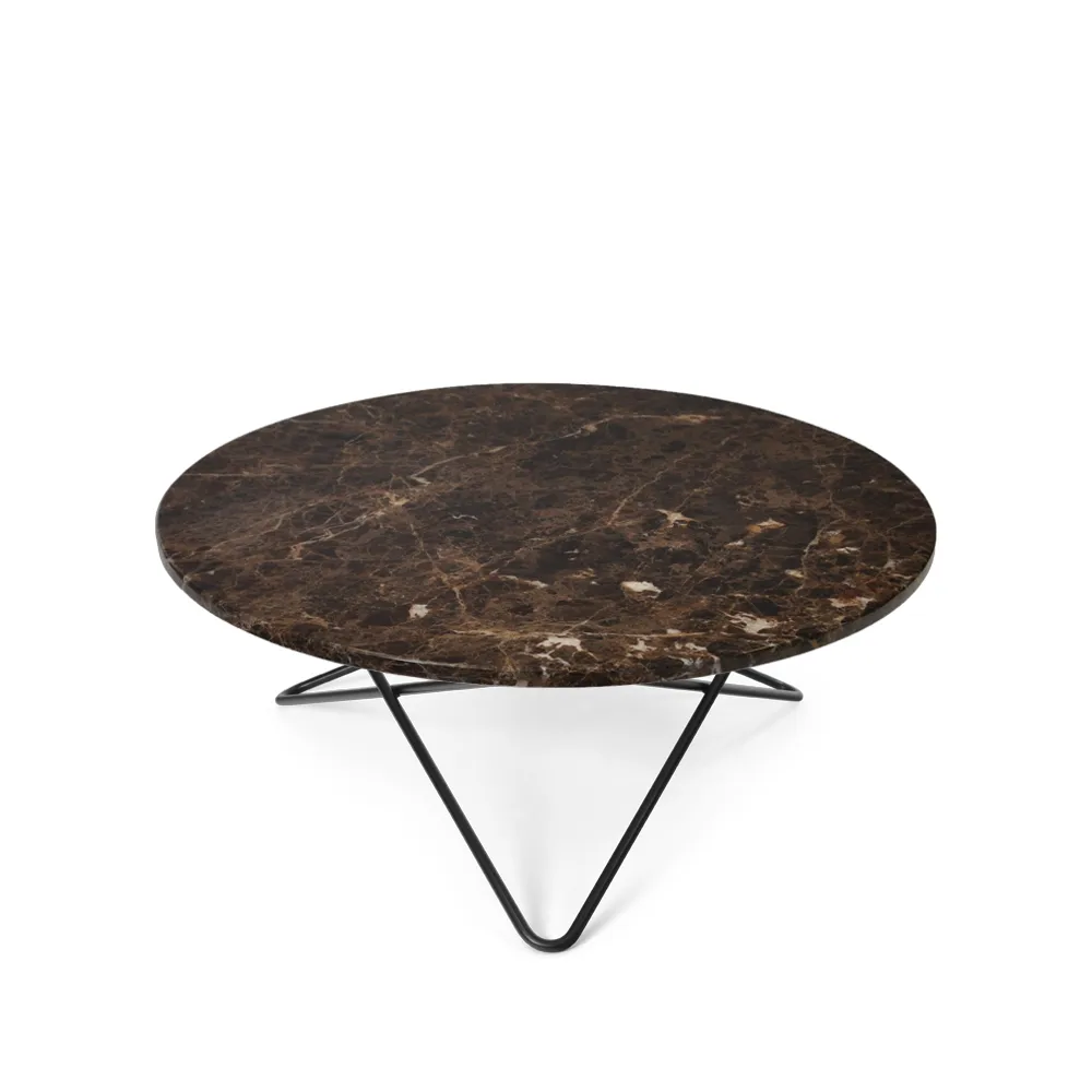 O Table soffbord, marmor brun, svartlackat stativ OX Denmarq
