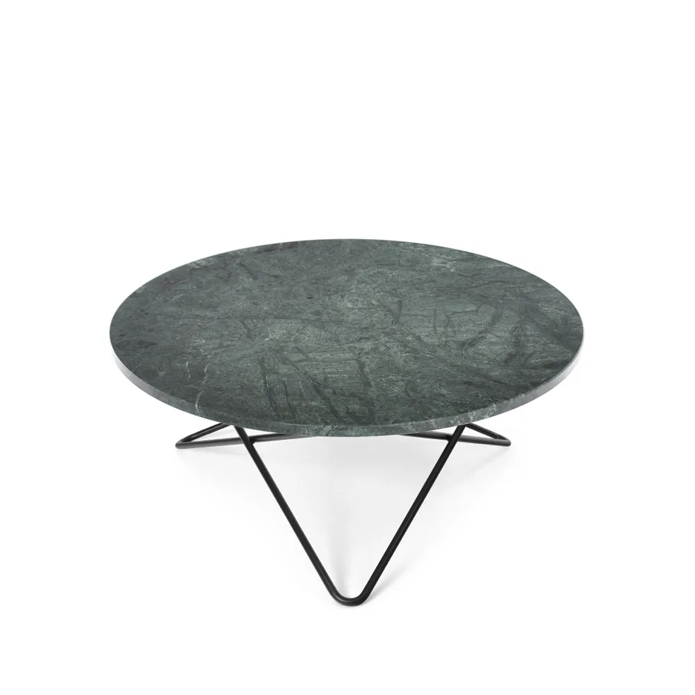 O Table soffbord, marmor grön, svartlackat stativ OX Denmarq