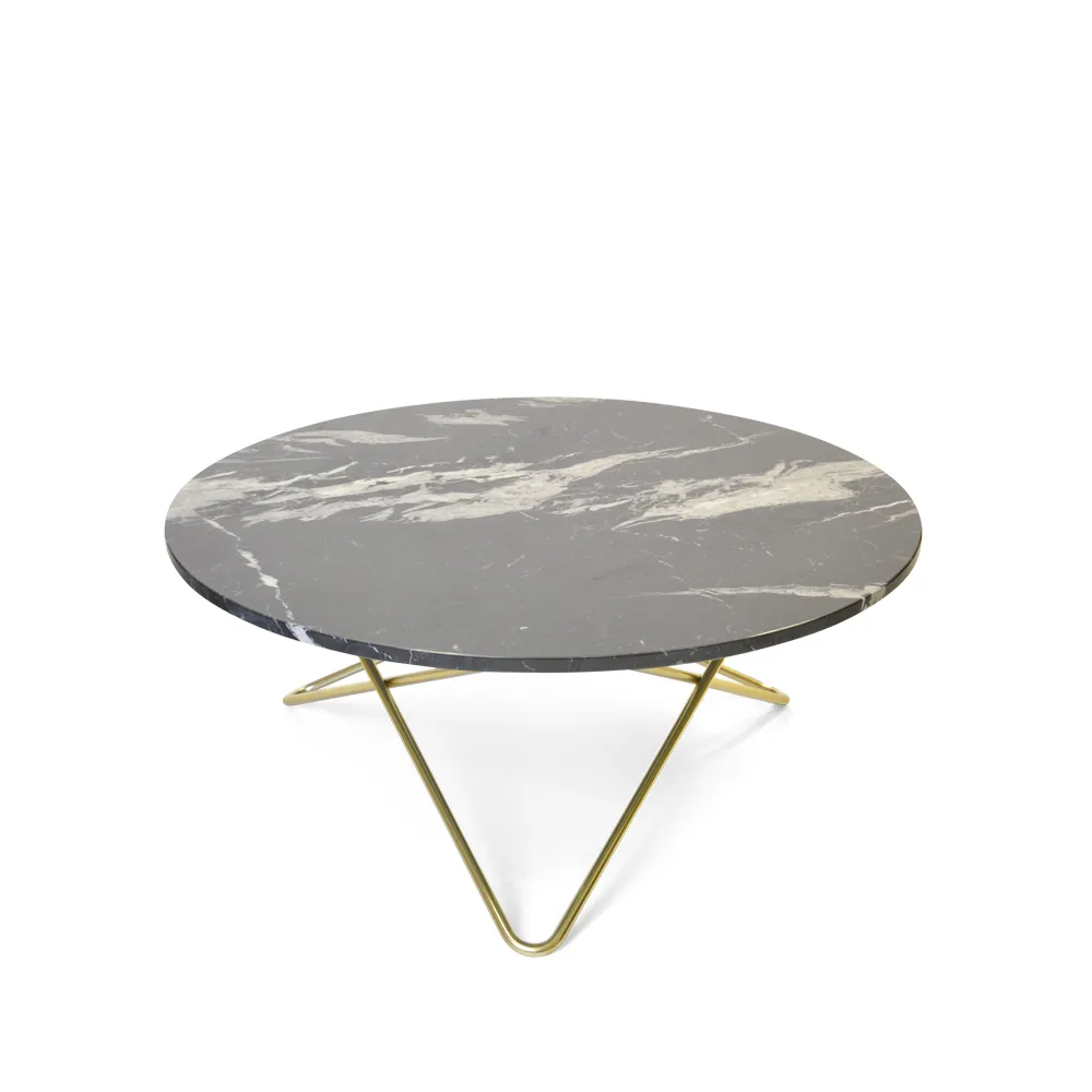 O Table soffbord, marmor svart, mässingsstativ OX Denmarq