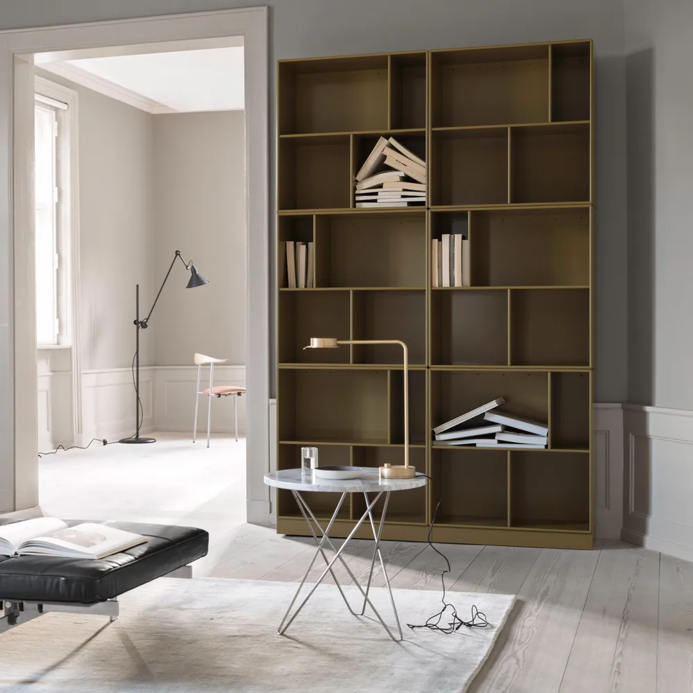 Tall Mini O Table soffbord, marmor brun, mässingstativ OX Denmarq