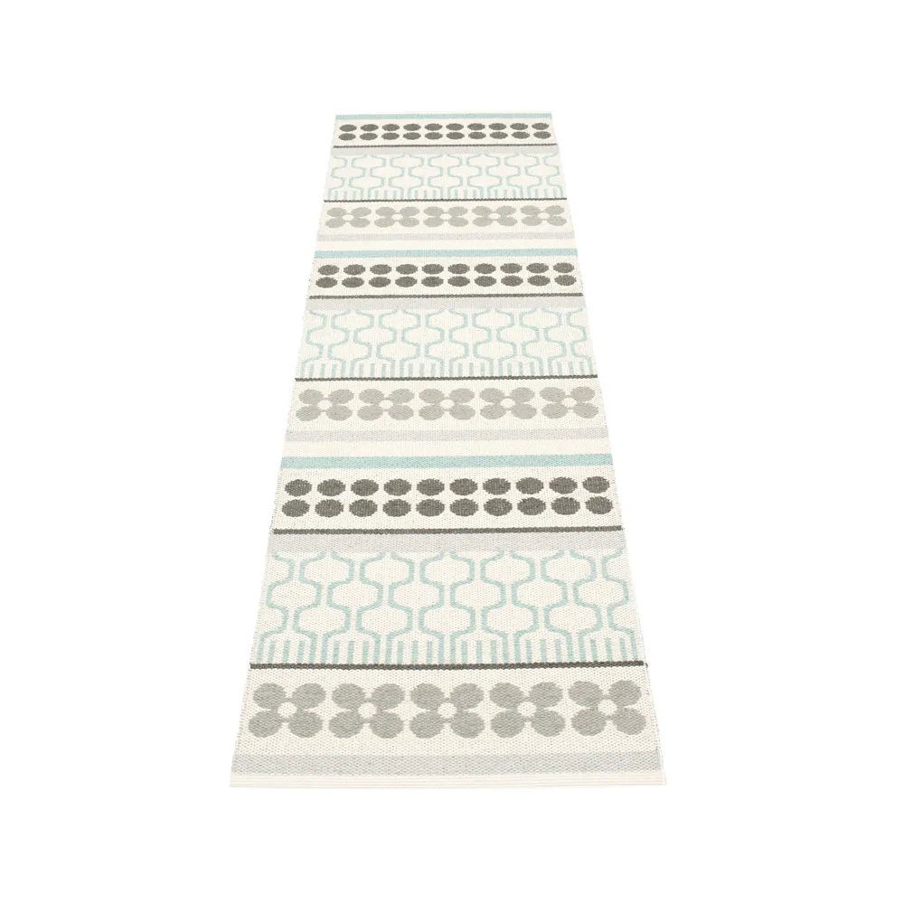 Asta gångmatta, pale turquoise/vanilla, 70x180 cm Pappelina