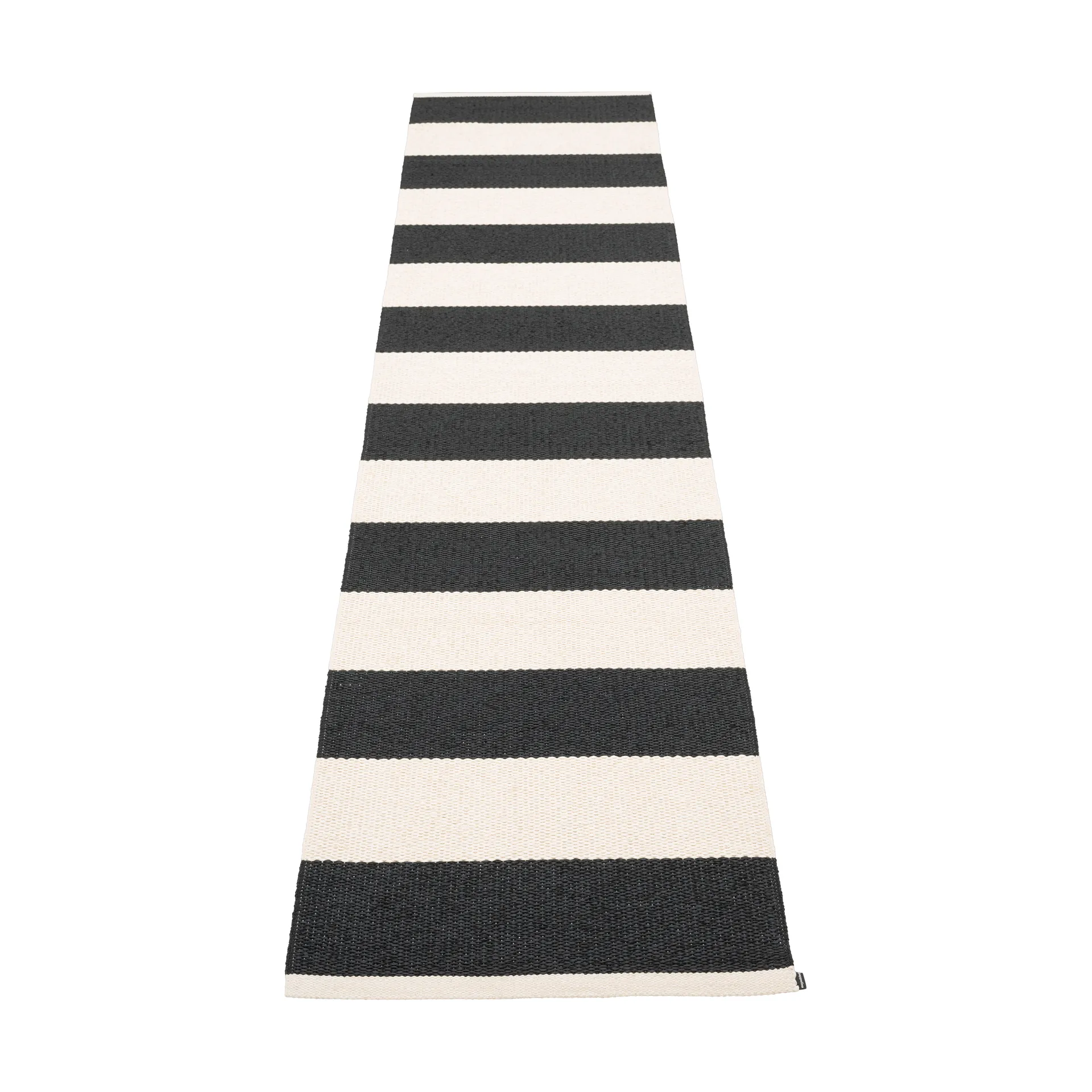 Bob gångmatta, Black/vanilla, 70x300 cm Pappelina