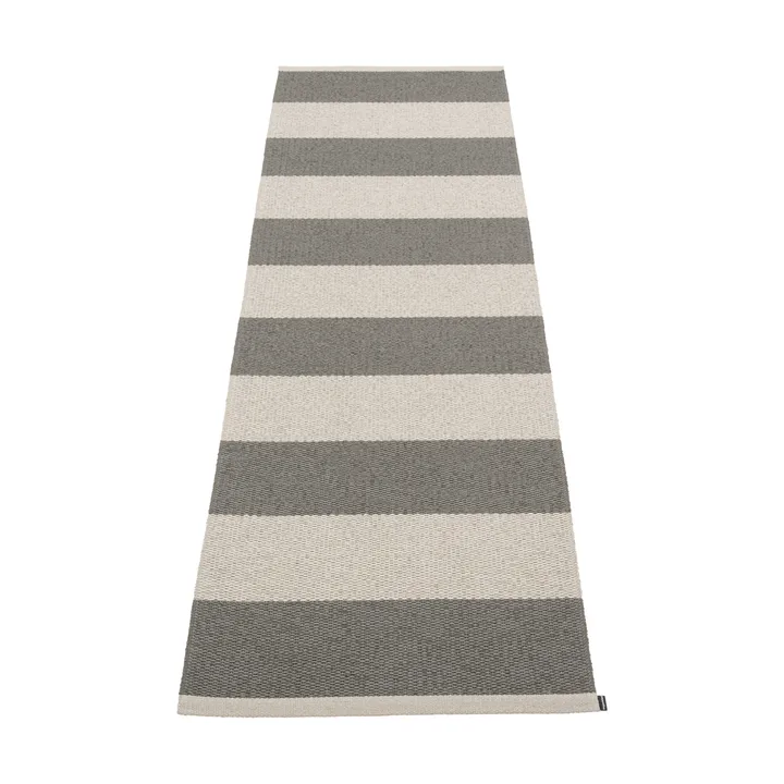 Bob gångmatta - Charcoal/linen, 70x225 cm - Pappelina