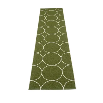 Boo gångmatta - Dark olive/vanilla, 70x300 cm - Pappelina