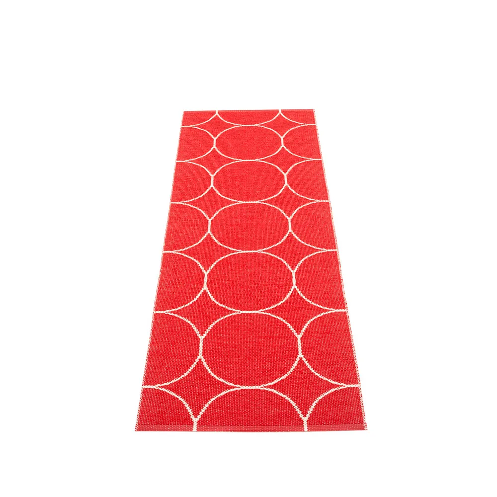 Boo gångmatta, red/vanilla, 70x200 cm Pappelina