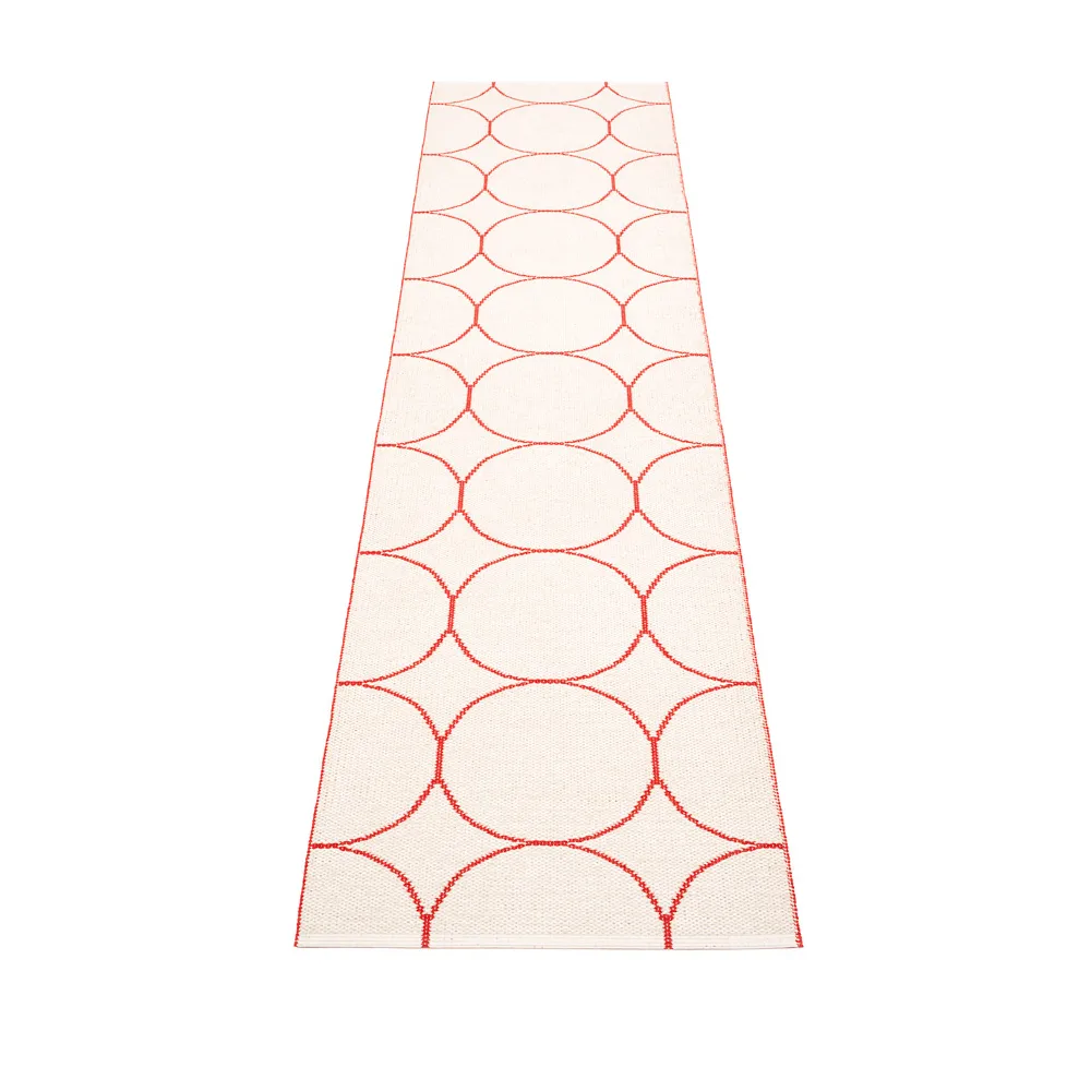 Boo gångmatta, red/vanilla, 70x300 cm Pappelina