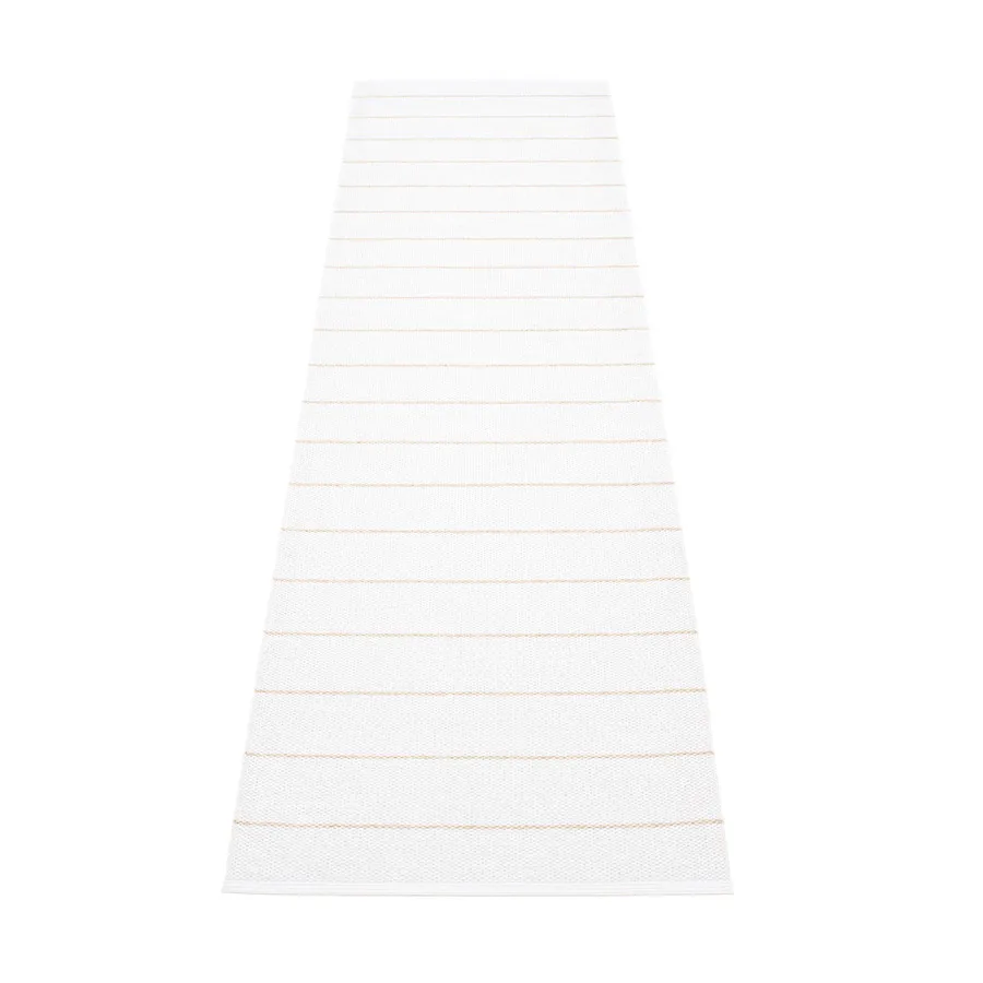 Carl gångmatta, vanilla/white, 70x350 cm Pappelina