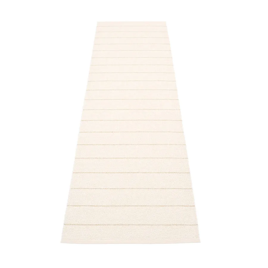 Carl gångmatta, vanilla/white, 70x350 cm Pappelina