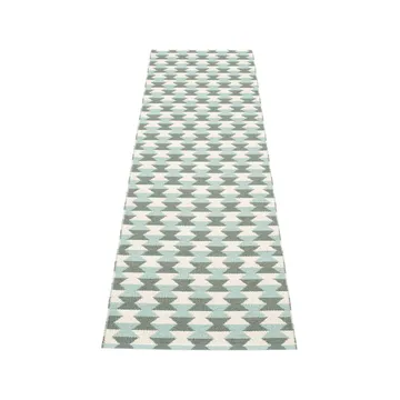 Dana gångmatta - Army/pale turquoise/vanilla, 70x250 cm - Pappelina