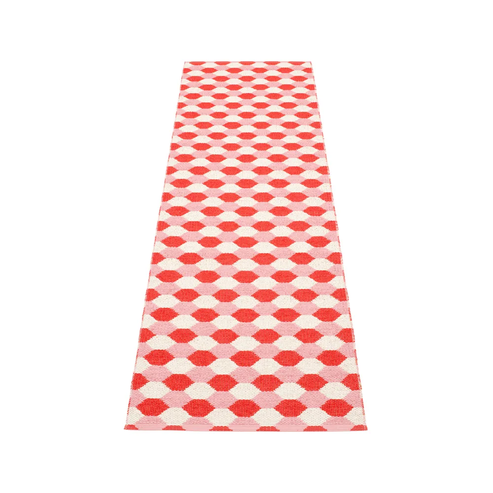 Dana gångmatta, coral red/piglet/vanilla, 70x250 cm Pappelina