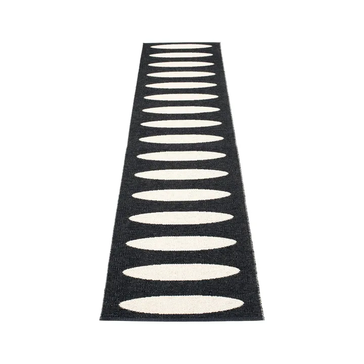 Ella gångmatta black/vanilla - 70x300 cm - Pappelina