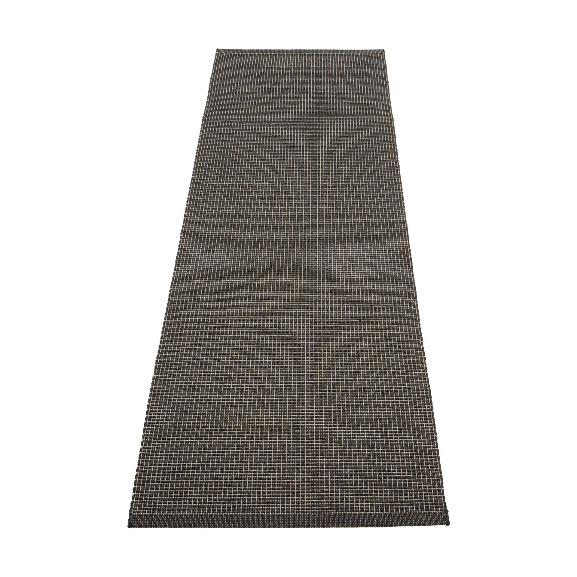 Emm Metallic matta, Black-linen, 70x240 cm Pappelina