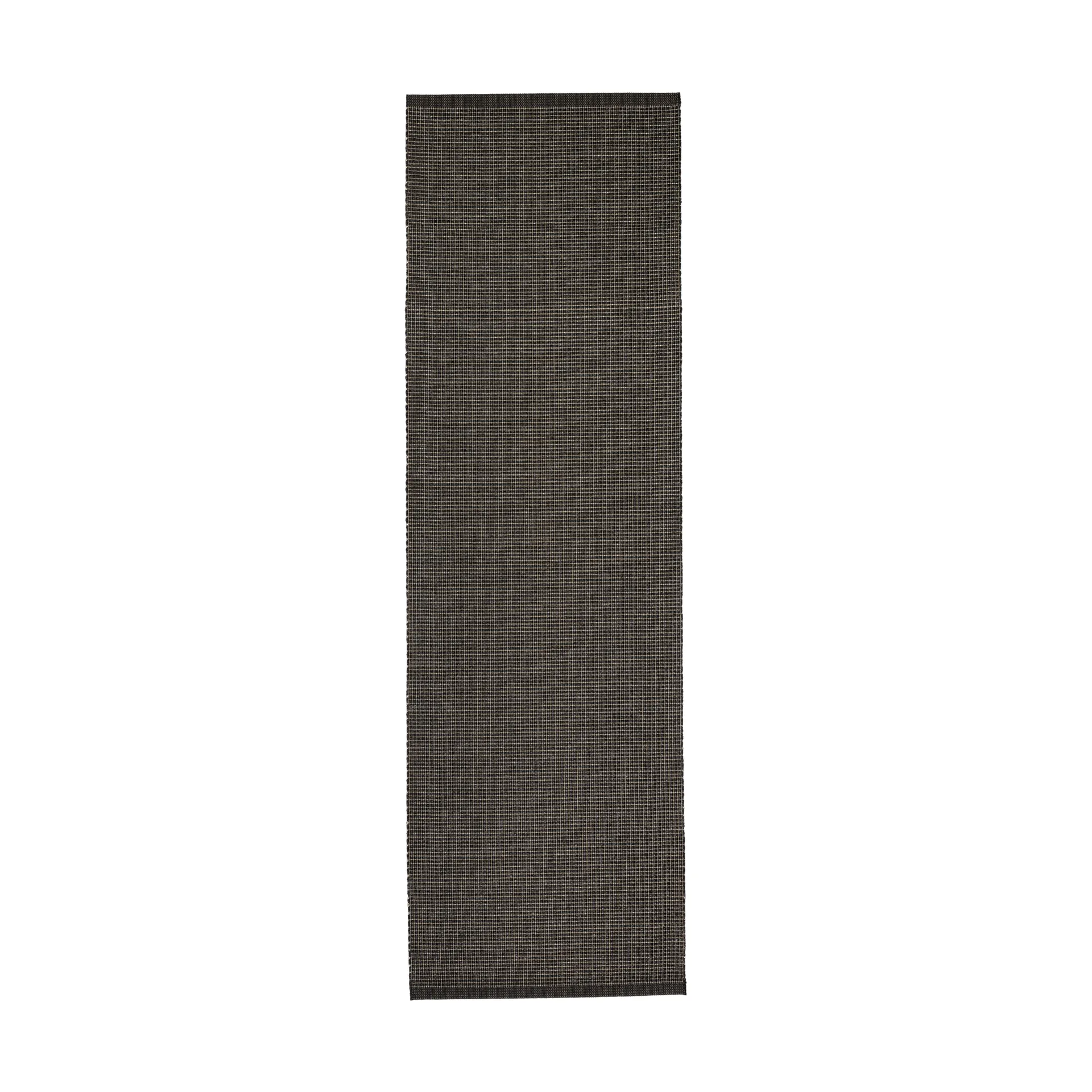 Emm Metallic matta, Black-linen, 70x240 cm Pappelina