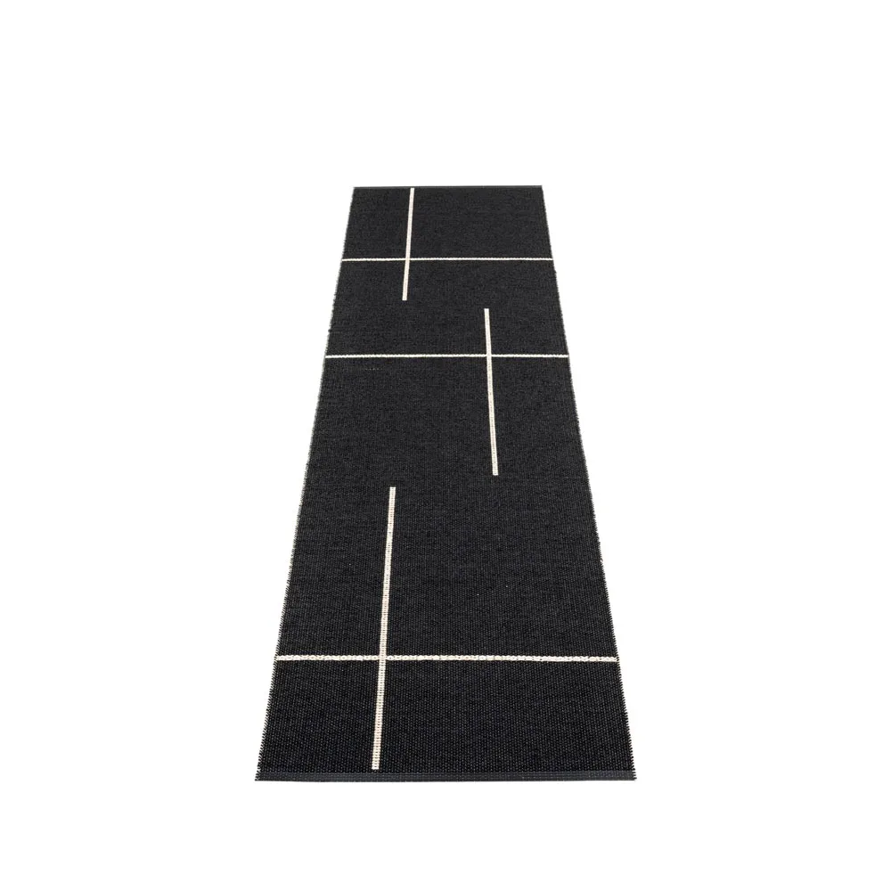 Fred gångmatta, black, 70x270 cm Pappelina