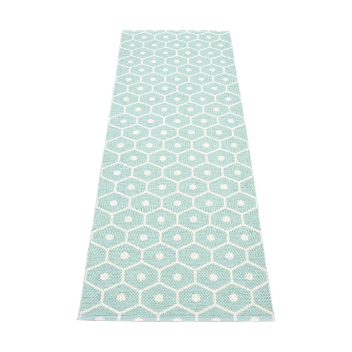 Honey gångmatta pale turquoise/vanilla, - 70x225 cm - Pappelina