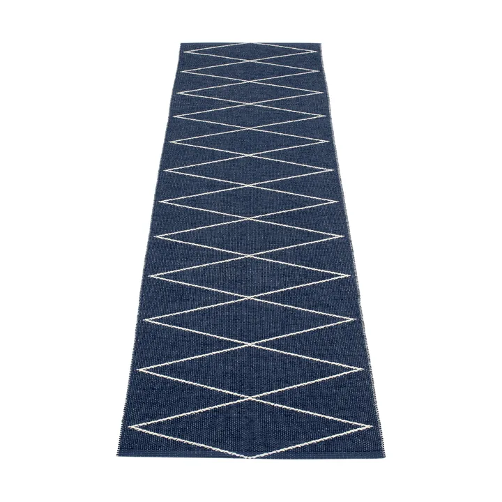 Max gångmatta dark blue/vanilla - 70x400 cm - Pappelina