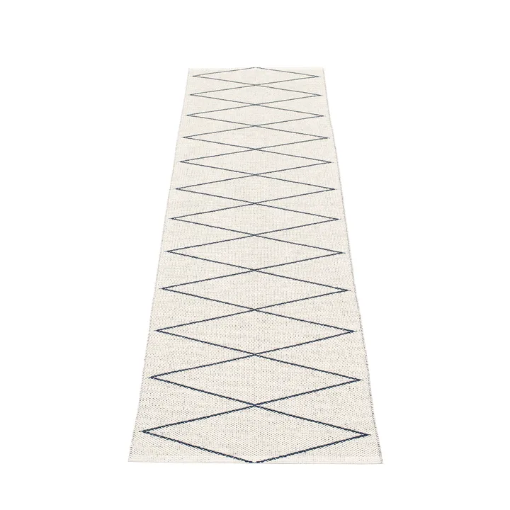 Max gångmatta dark blue/vanilla - 70x400 cm - Pappelina