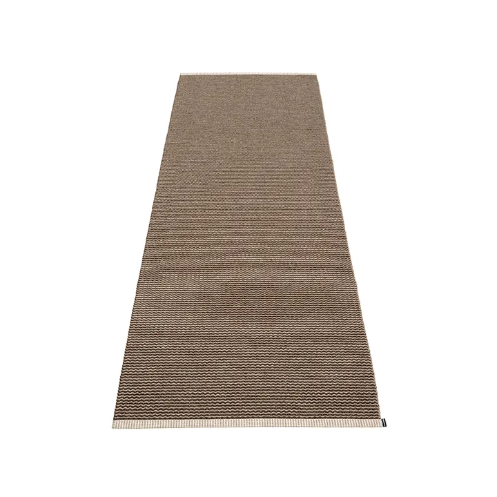 Mono gångmatta - dark brown/dark linen, 85x260 cm - Pappelina