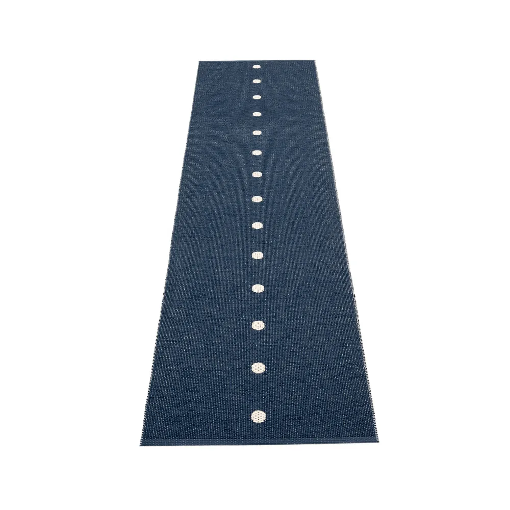 Peg gångmatta, dark blue/vanilla, 70x280 cm Pappelina