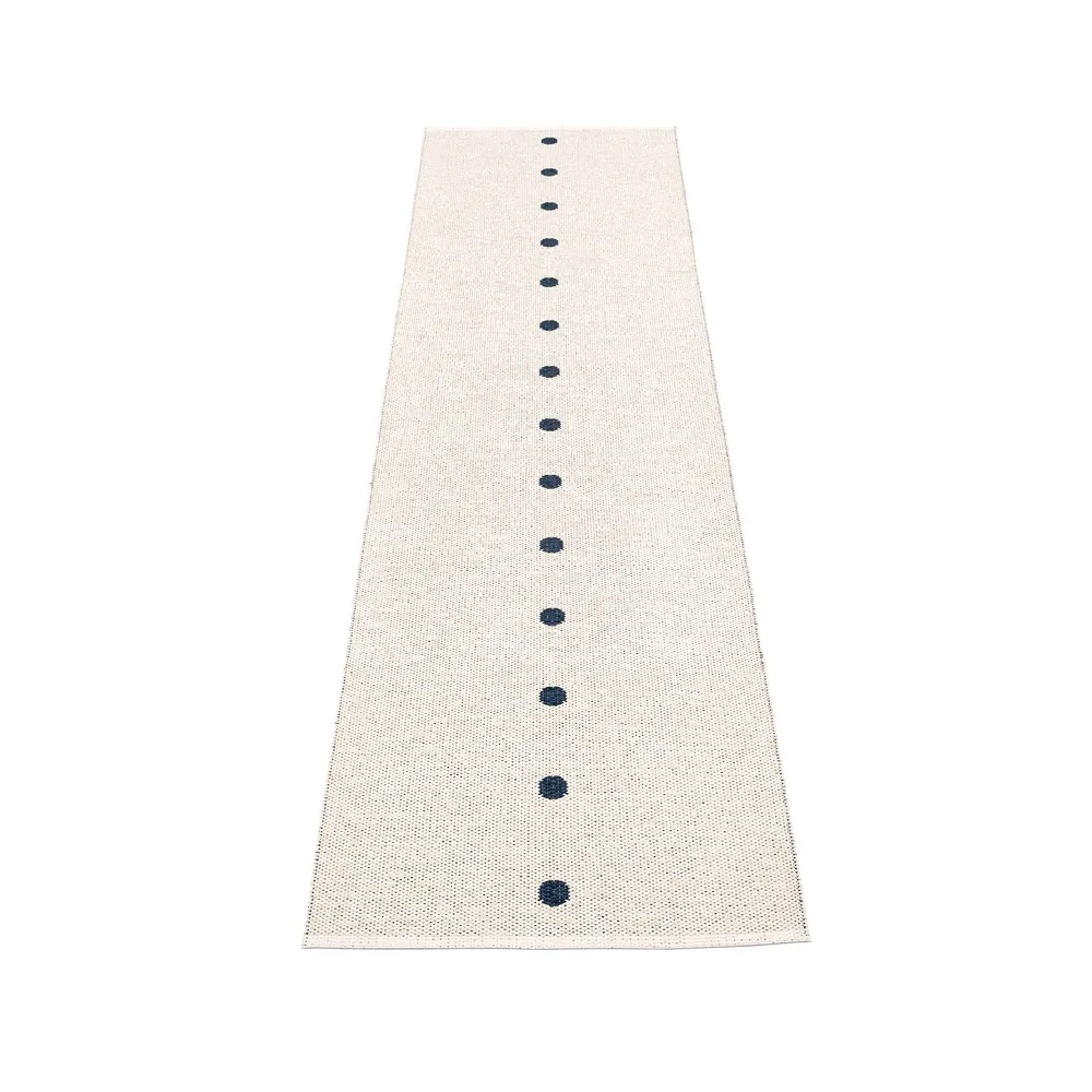 Peg gångmatta, dark blue/vanilla, 70x280 cm Pappelina