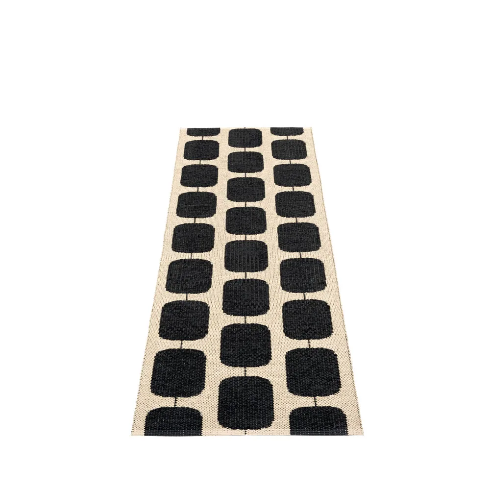 Sten gångmatta, black, 70x200 cm Pappelina
