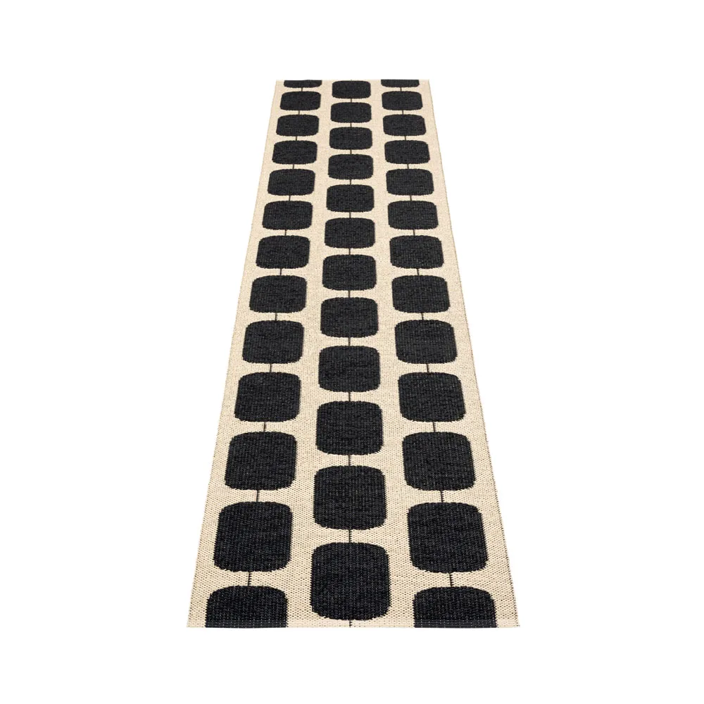 Sten gångmatta, black, 70x300 cm Pappelina