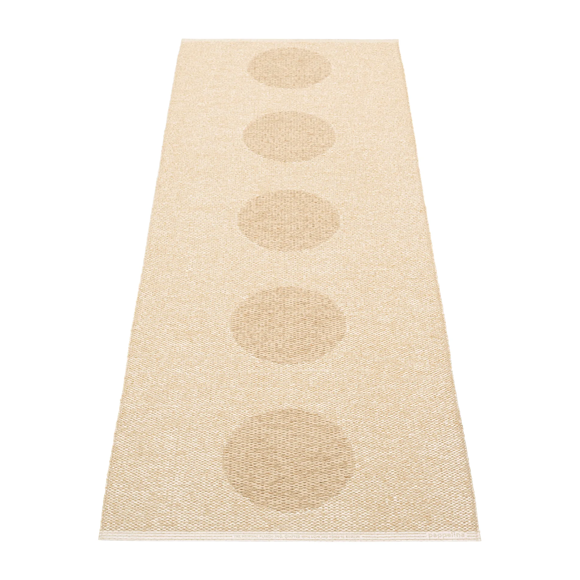 Vera 2.0 plastmatta beige-beige metallic, 70x200 cm Pappelina