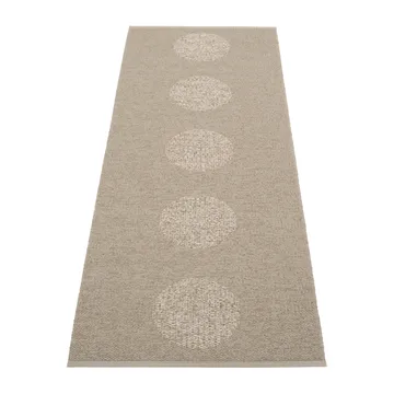 Vera 2.0 plastmatta dark linen-linen metallic - 70x200 cm - Pappelina