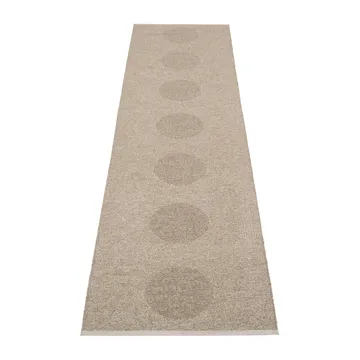 Vera 2.0 plastmatta dark linen-linen metallic - 70x280 cm - Pappelina