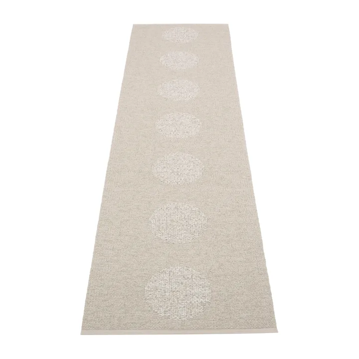 Vera 2.0 plastmatta linen-stone metallic - 70x280 cm - Pappelina